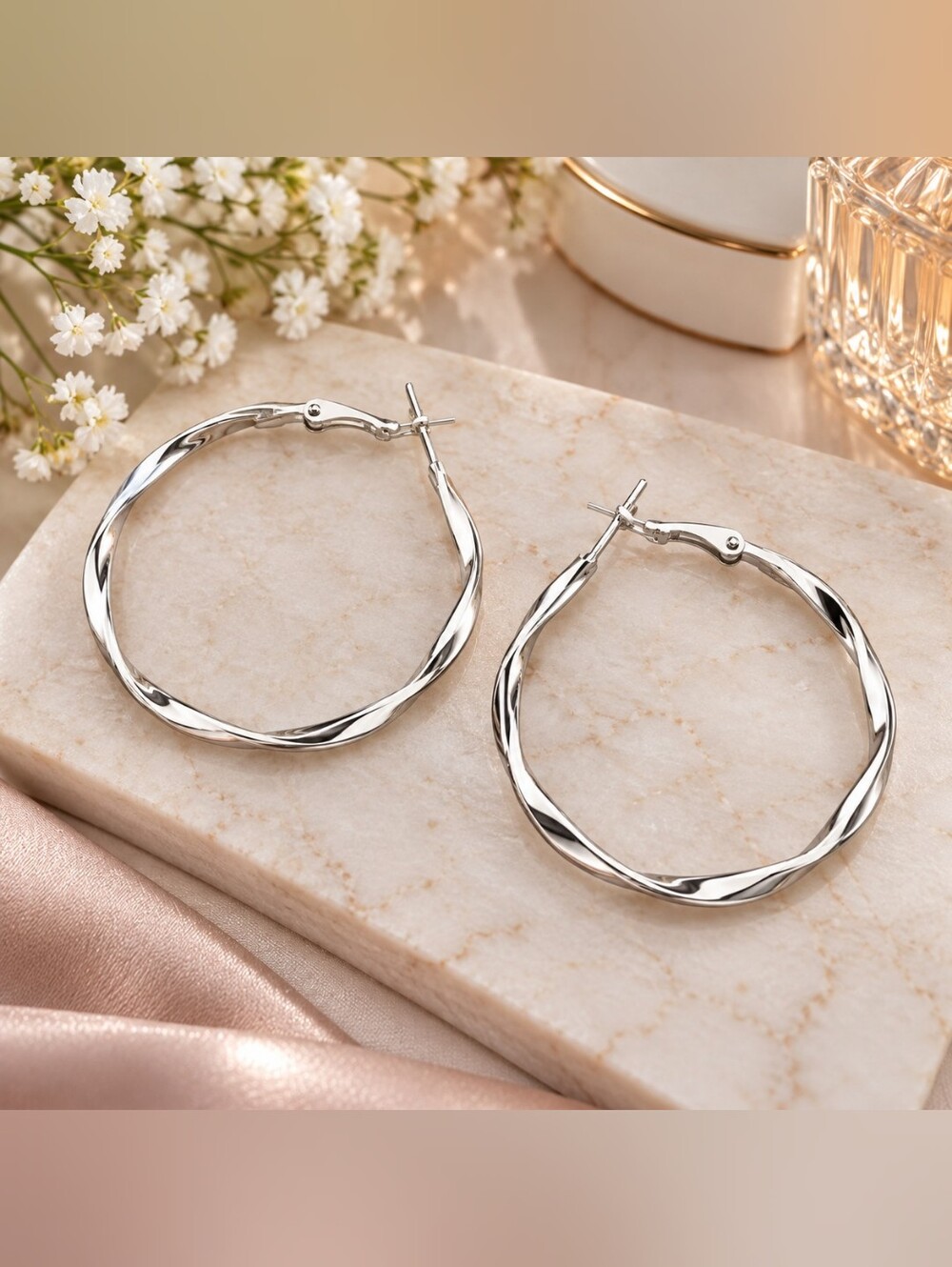 Silver Hoop Earrings - Classic Women's Hoop Earrings 925 Sterling Silver Post